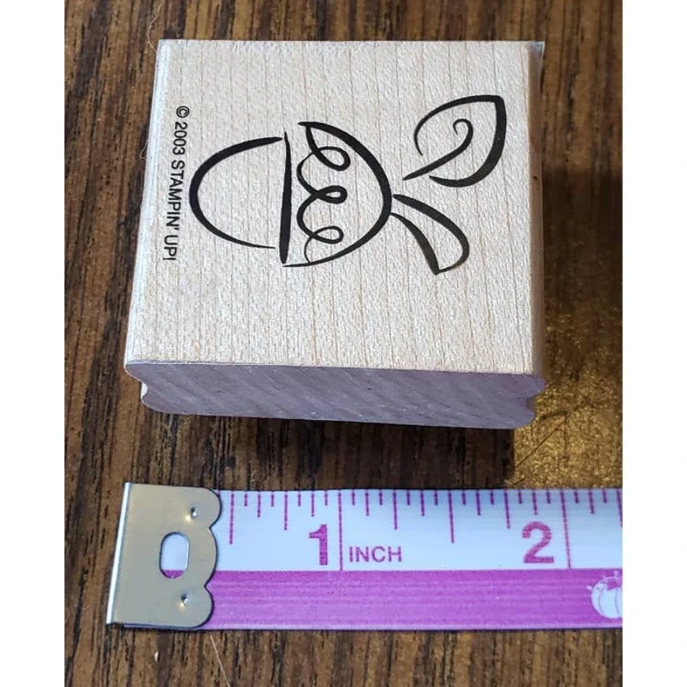 Stampin Up Autumn Fall Acorn Wood Mounted Rubber Stamp